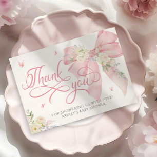 Baby i Bloom Bow Baby Shower - tack för ditt kort