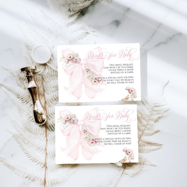 Baby i Bloom Bow Vår Garden Girl Baby Shower Tilläggskort (Skapare uppladdad)