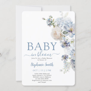 Baby i Bloom Boy Baby Shower Inbjudningar