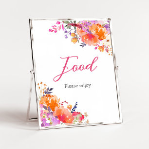 Baby i Bloom Bright Blommigt Baby Shower Food Poster