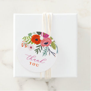 Baby i Bloom Bright Blommigt Baby Shower Gåvor Etiketter