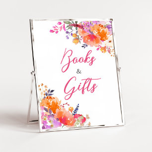 Baby i Bloom Bright Blommigt Bokar och presenter Poster