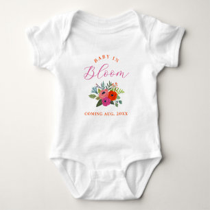 Baby i Bloom Bright Blommigt Gravid Notification T Shirt