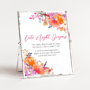 Baby i Bloom Bright Blommigt Late Night Diaper Poster