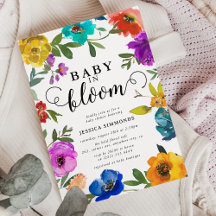 Baby i Bloom Bright & Bold Blommig Bebis Shower