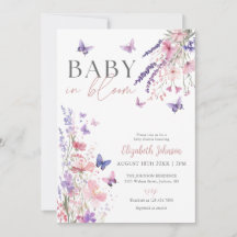 Baby i Bloom Butterflies Wildblomma Baby Shower