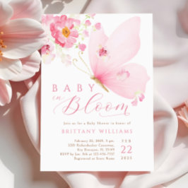 Baby i Bloom Butterfly Baby Shower-inbjudan Inbjudningar