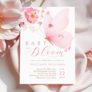 Baby i Bloom Butterfly Baby Shower-inbjudan Inbjudningar