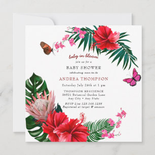 Baby i Bloom   Butterfly Blommigt Baby Shower Inbjudningar