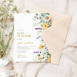 Baby i Bloom Chamomile & Eucalyptus Baby Shower Inbjudningar