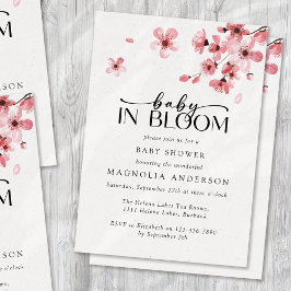 Baby i Bloom Cherry Blommar Baby Shower Inbjudningar