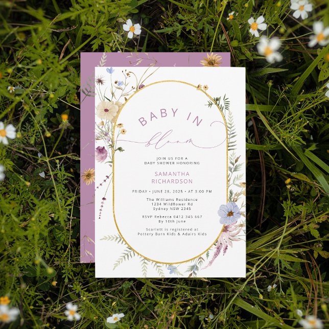 Baby i Bloom Chic WildblomBaby Shower Inbjudningar (Skapare uppladdad)