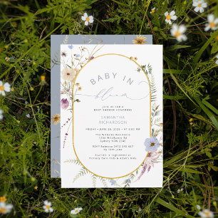 Baby i Bloom Chic WildblomBaby Shower Inbjudningar