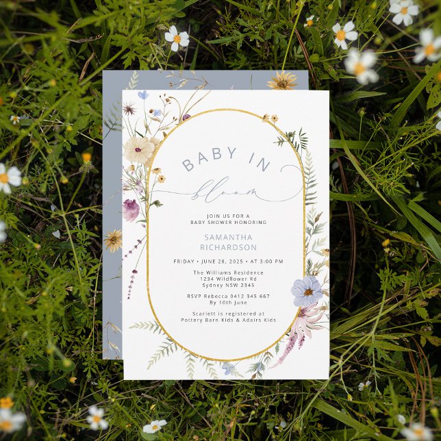 Baby i Bloom Chic WildblomBaby Shower Inbjudningar (Skapare uppladdad)