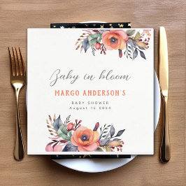 Baby i Bloom Cute Peach Garden Rustic Pappersservett