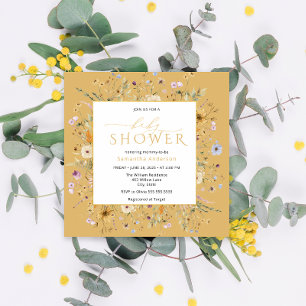 Baby i Bloom Cute Wildblomma Baby Shower Inbjudningar