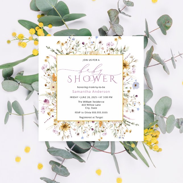 Baby i Bloom Cute Wildblomma Baby Shower Inbjudningar (Skapare uppladdad)