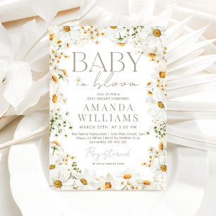 Baby i Bloom Daisy Baby Shower Inbjudningar