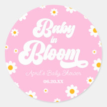Baby i Bloom Daisy Flower Blommigt Rosa Baby Showe
