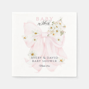 Baby i Bloom Daisy Rosa Bow Girl Baby Shower Pappersservett