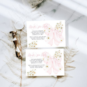 Baby i Bloom Daisy Rosa Bow Girl Baby Shower Tilläggskort
