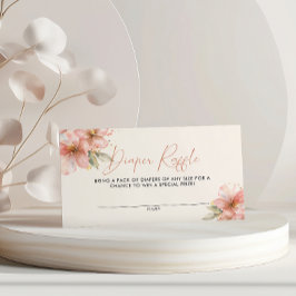 Baby i Bloom Diaper Raffle Baby Shower Blommigt Tilläggskort