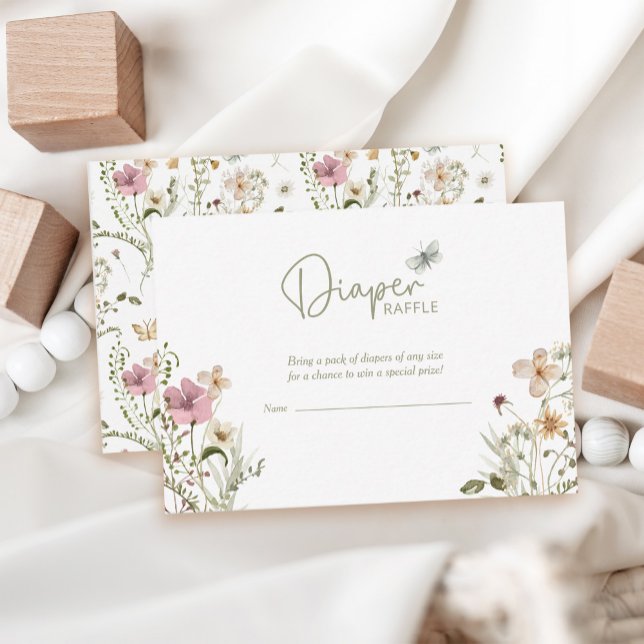 Baby i Bloom Diaper Raffle Girl Shower Tilläggskort (Skapare uppladdad)