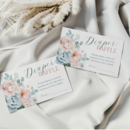 Baby i Bloom Dusty Blue Baby Shower Diaper raffle Tilläggskort