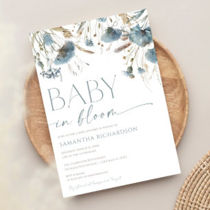 Baby i Bloom Dusty Blue beige boydusch för barn i Inbjudningar