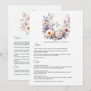 Baby i Bloom Elegant Blommig Barnkalas Meny