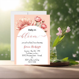 Baby i Bloom Elegant Flower Girly Baby dusch Inbjudningar