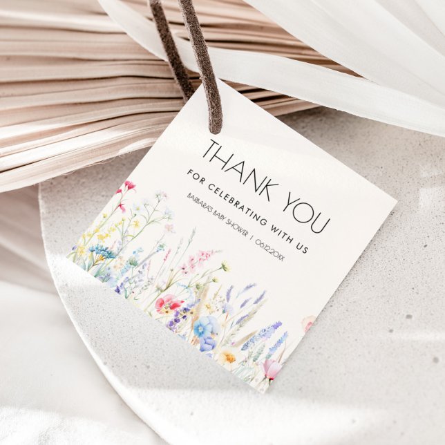 Baby i Bloom Elegant WildblomBaby Shower Gåvor Etiketter (Skapare uppladdad)