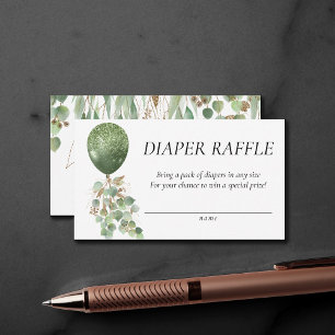 Baby i Bloom Eucalyptus Ballon Diaper Raffle Tilläggskort