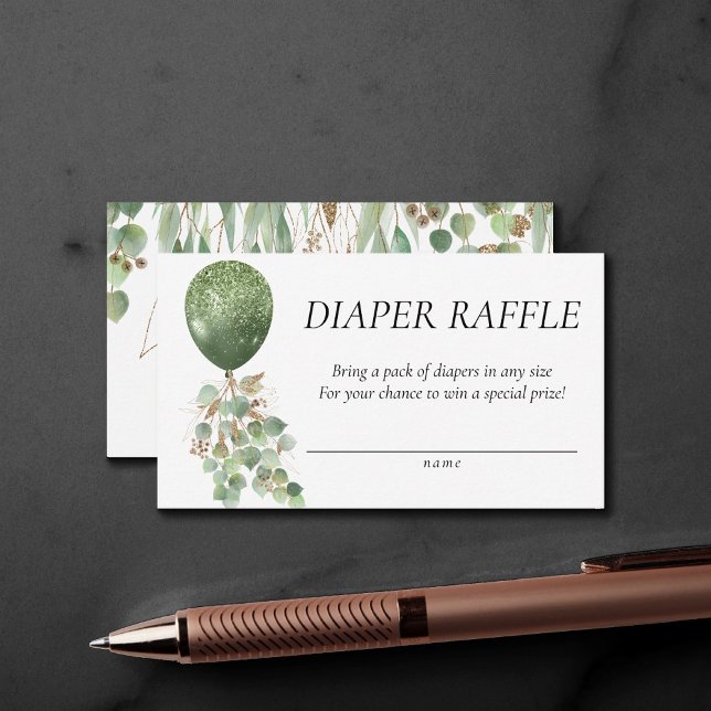 Baby i Bloom | Eucalyptus Ballon Diaper Raffle Tilläggskort (Skapare uppladdad)