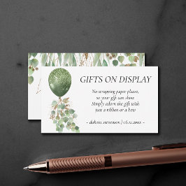 Baby i Bloom | Eucalyptus-gåvor vid Visning Tilläggskort