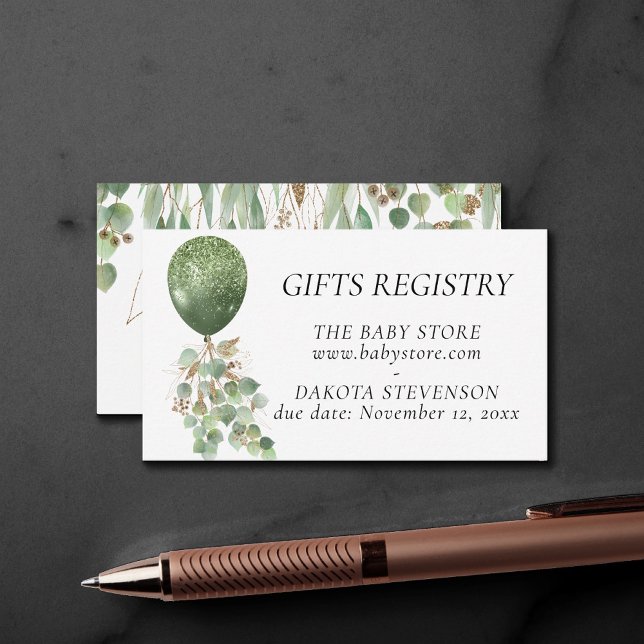 Baby i Bloom | Eucalyptus Gift Registry any event Tilläggskort (Skapare uppladdad)