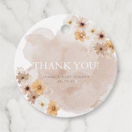 Baby i Bloom Favor Tag-nummer Gåvor Etiketter