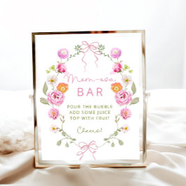 Baby i Bloom Flowers Rosa Bow Momosa Pub Poster
