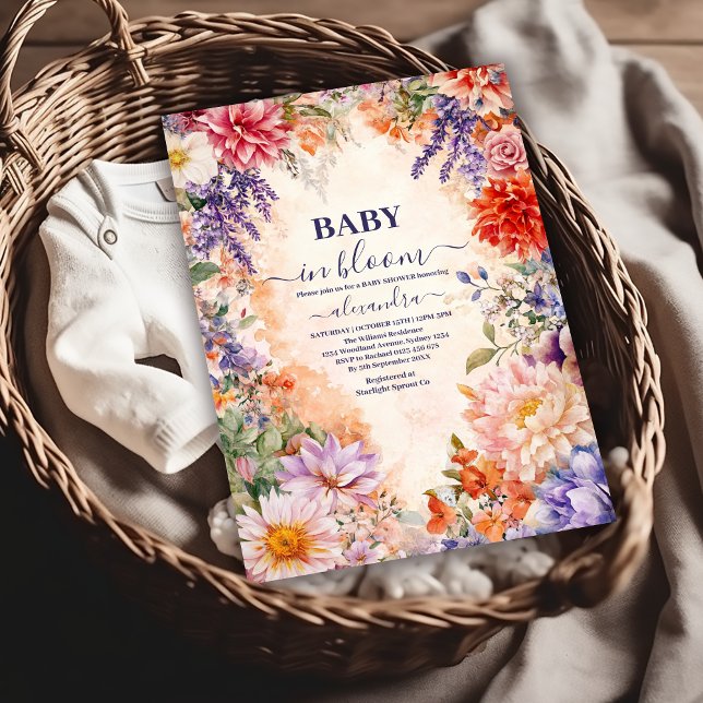 Baby i Bloom Garden Baby Shower Inbjudningar (Skapare uppladdad)