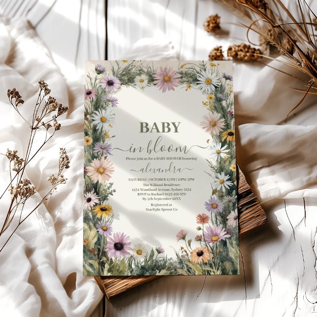 Baby i Bloom Garden Baby Shower Inbjudningar (Skapare uppladdad)