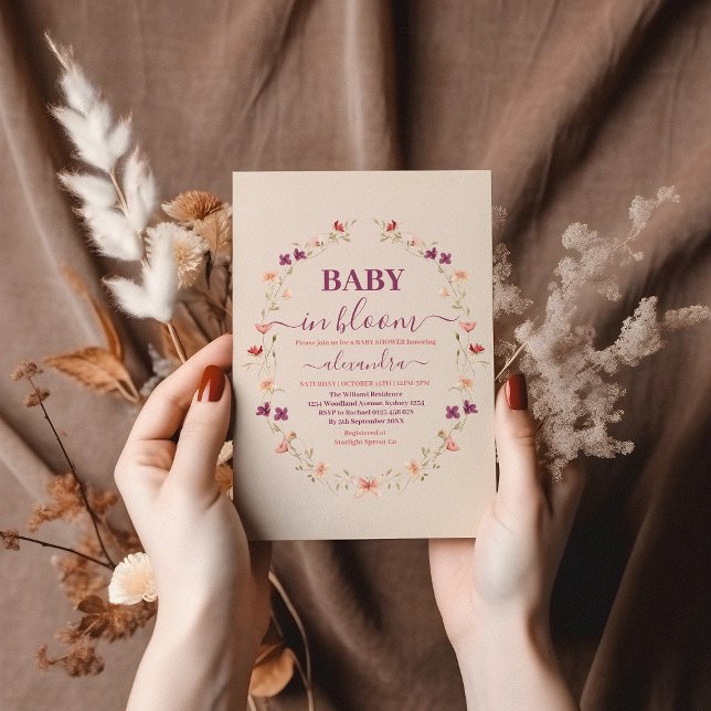 Baby i Bloom Garden Baby Shower Inbjudningar (Skapare uppladdad)