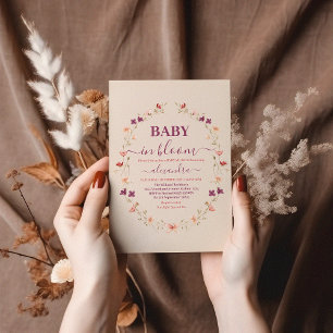 Baby i Bloom Garden Baby Shower Inbjudningar
