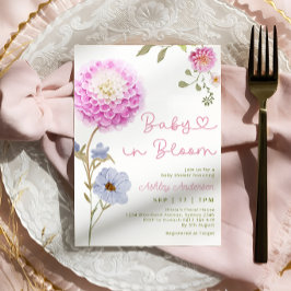 Baby i Bloom Garden Baby Shower Inbjudningar