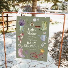 Baby i Bloom Garden Baby Shower Välkomstskylt Poster