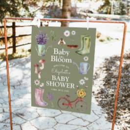 Baby i Bloom Garden Baby Shower Välkomstskylt Poster
