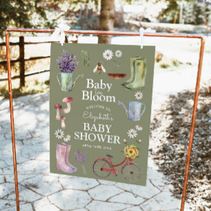 Baby i Bloom Garden Baby Shower Välkomstskylt Poster