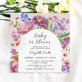 Baby i Bloom Garden Blommigt Baby Shower Inbjudningar