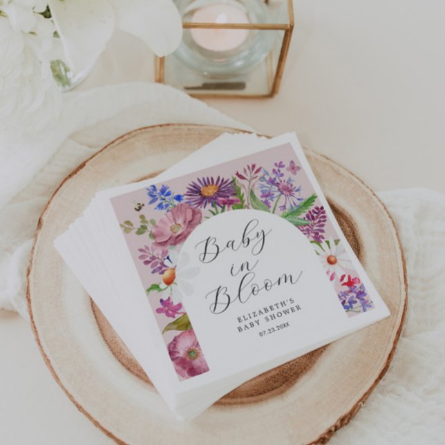 Baby i Bloom Garden Blommigt Baby Shower Pappersservett (Skapare uppladdad)