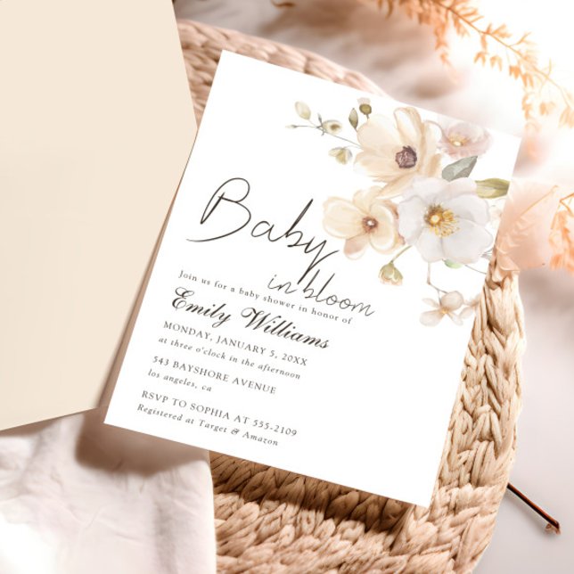 Baby i Bloom Garden Botanical Baby Shower Inbjudningar (Skapare uppladdad)