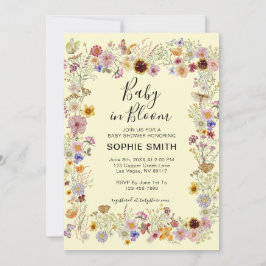 Baby i Bloom Garden Butterflies Baby Shower Inbjudningar